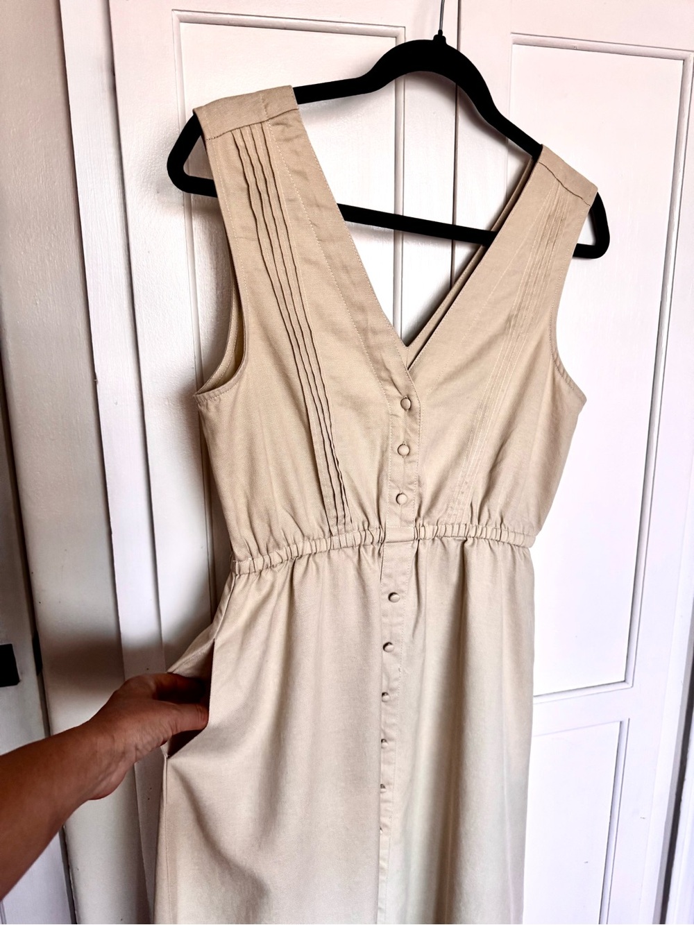 Rachel Parcell Cream Button-Front V-Neck Midi Dress - Picture 6 of 11